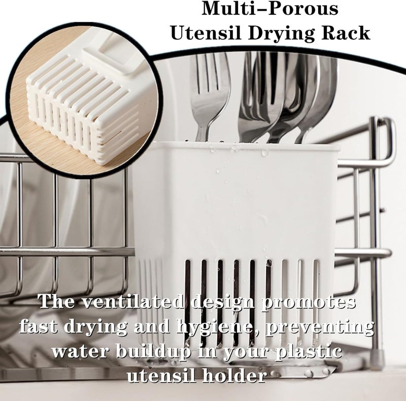 VrotQyn 3 Pcs Utensil Drying Rack Universal Cup Silverware Utensil Drying Holder Basket for Home Kitchen, White - Image 5